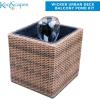 Koolscapes Wicker-Look Water Feature Mini Pond and Fountain, Brown, 200 GPH Pump, Weather Resistant Self-Contained Indoor or Outdoor Pond Kit for Deck Porch Balcony Garden Yard Pool Sunroom Patio