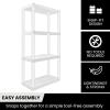 Oskar 4-Tier Storage Shelf, Heavy Duty Shelving Unit, 400 lbs(14 x 30 x 57 inches), Multipurpose Organizer for Garage, Basement, Laundry Room, Utility Shed, Workshop, Made in North America, White