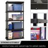 Oskar 5-Tier Storage Shelf, Interlocking Heavy Duty Shelving Unit, 750 lbs(‎18 x 36 x 73.8 inches), Multipurpose Organizer for Garage, Basement, Utility Shed, Workshop, Made in North America, Black(Black)