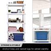 Oskar 5-Tier Storage Shelf, Interlocking Heavy Duty Shelving Unit, 750 lbs(‎18 x 36 x 73.8 inches), Multipurpose Organizer for Garage, Basement, Utility Shed, Workshop, Made in North America, Black(White)