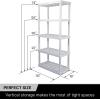 Oskar 5-Tier Storage Shelf, Interlocking Heavy Duty Shelving Unit, 750 lbs(‎18 x 36 x 73.8 inches), Multipurpose Organizer for Garage, Basement, Utility Shed, Workshop, Made in North America, Black(White)