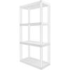 Oskar Heavy Duty Plastic Storage Shelves- for Garage, Kitchen, Bathroom Basement, Kids Room, Toys,Stackable 4-Tier White, Organizer Rack for Books Shoes, Pantry, Cleaning and Closet Organization(White)