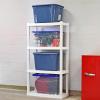Oskar Heavy Duty Plastic Storage Shelves- for Garage, Kitchen, Bathroom Basement, Kids Room, Toys,Stackable 4-Tier White, Organizer Rack for Books Shoes, Pantry, Cleaning and Closet Organization(White)