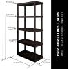 Oskar Heavy Duty Plastic Storage Shelves- for Garage, Kitchen, Bathroom Basement, Kids Room, Toys,Stackable 5-Tier Black, Organizer Rack for Books Shoes, Pantry, Cleaning and Closet Organization