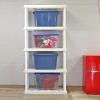 Oskar Heavy Duty Plastic Storage Shelves- for Garage, Kitchen, Bathroom Basement, Kids Room, Toys,Stackable 5-Tier White, Organizer Rack for Books Shoes, Pantry, Cleaning and Closet Organization