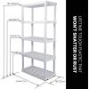 Oskar Heavy Duty Plastic Storage Shelves- for Garage, Kitchen, Bathroom Basement, Kids Room, Toys,Stackable 5-Tier White, Organizer Rack for Books Shoes, Pantry, Cleaning and Closet Organization