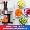 Total Chef 3-in-1 Automatic Electric Vegetable Spiralizer and Slicer, 3 Blade Attachments for Veggie Spaghetti, Noodles, and Ribbons, Black and Silver, Zoodle Maker