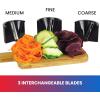 Total Chef 3-in-1 Automatic Electric Vegetable Spiralizer and Slicer, 3 Blade Attachments for Veggie Spaghetti, Noodles, and Ribbons, Black and Silver, Zoodle Maker
