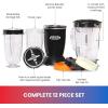 Total Chef Miracle Blender – Electric Mixer for Smoothies, Ice Crush & Pulse Function, Heavy Duty Bullet Pitcher licuadora, Kitchen Appliance, Dishwasher-Safe Jar, Black
