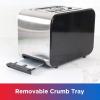 Total Chef toaster 2 slice – large wide slot, fast commercial countertop toasted toasters, with space saving modern stainless steel for bread bagel Waffles, retro quick clear popup tostadora de pan