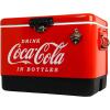 Coca-Cola Ice Chest Cooler – Portable Ice Bucket with Bottle Opener, Vintage Style, Insulated for Camping, Beach, Picnic, RV, BBQs, Tailgating, Fishing, Stainless Steel 85 Can Ice Box, 51L (54 qt)