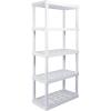 Oskar 5-Tier Storage Shelf, Interlocking Heavy Duty Shelving Unit, 750 lbs(‎18 x 36 x 73.8 inches), Multipurpose Organizer for Garage, Basement, Utility Shed, Workshop, Made in North America, Black(White)