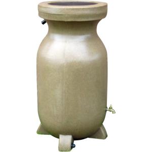 KoolScapes 75-Gallon Rain Barrel – Outdoor Water Storage & Rainwater Collection, Recycled Plastic, Brass Spigot, Stone-Look Design for Sustainable Garden & Lawn Watering – Beige