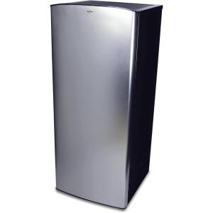Koolatron Compact Fridge with Freezer, Stainless Steel, 6.2 Cubic Feet (176 L) Capacity, for Snacks, Frozen Meals, Beverages, Juice, Beer, Den, Dorm, Office, Games Room, or RV, Grey