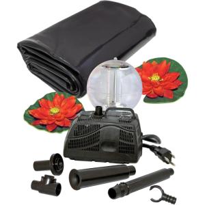 Koolatron Koolscapes 270 Gallon Pond Kit with Lighting, 270 Gallon with Sola, Black(Black)