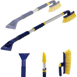 Michelin Snow Brush for Car Windshield – Ice Scraper with 34-50” Hybrid Extendable Handle Ergonomic Multi-Tool Detachable Swivel Head Non-Slip Foam Grip Heavy Duty Snow Remover for SUV, Truck