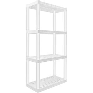 Oskar 4-Tier Storage Shelf, Heavy Duty Shelving Unit, 400 lbs(14 x 30 x 57 inches), Multipurpose Organizer for Garage, Basement, Laundry Room, Utility Shed, Workshop, Made in North America, White