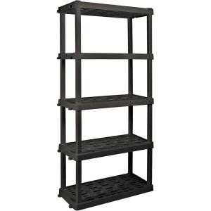 Oskar 5-Tier Storage Shelf, Interlocking Heavy Duty Shelving Unit, 750 lbs(‎18 x 36 x 73.8 inches), Multipurpose Organizer for Garage, Basement, Utility Shed, Workshop, Made in North America, Black(Black)