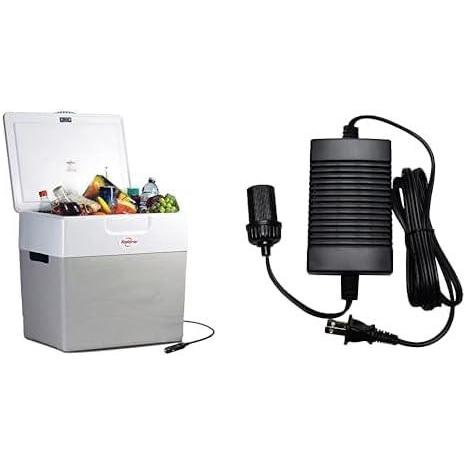 image:imageKoolatron Electric Portable Cooler Plug in 12V Car CoolerWarmer 52L No Ice Thermo Electric With 110 Volt AC to 12 Volt DC Power Adapter wCircuit Breaker 5A DC Power Converter 6 Ft Cord