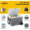 Koolatron Electric Portable Cooler Plug in 12V Car Cooler/Warmer 31L w/Wheels No Ice Thermo Electric with 110 Volt AC to 12 Volt DC Power Adapter Circuit Breaker 5A DC Power Converter 6 Ft Cord