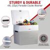 Koolatron Electric Portable Cooler Plug in 12V Car Cooler/Warmer 52L No Ice Thermo Electric With 110 Volt AC to 12 Volt DC Power Adapter w/Circuit Breaker 5A DC Power Converter 6 Ft Cord