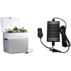 Koolatron Electric Portable Cooler Plug in 12V Car Cooler/Warmer 52L No Ice Thermo Electric With 110 Volt AC to 12 Volt DC Power Adapter w/Circuit Breaker 5A DC Power Converter 6 Ft Cord
