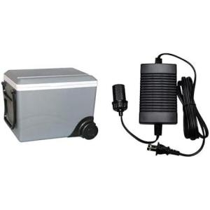 Koolatron Electric Portable Cooler Plug in 12V Car Cooler/Warmer 34L w/Wheels No Ice Thermo Electric with 110 Volt AC to 12 Volt DC Power Adapter Circuit Breaker 5A DC Power Converter 6 Ft Cord