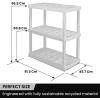 Oskar Heavy Duty Plastic Storage Shelves- for Garage, Kitchen, Bathroom Basement Kids Room, Stackable 3-Tier Black Organizer Rack for Books Shoes, Toys, Pantry, Cleaning and Closet Organization(White)