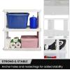 Oskar Heavy Duty Plastic Storage Shelves- for Garage, Kitchen, Bathroom Basement Kids Room, Stackable 3-Tier Black Organizer Rack for Books Shoes, Toys, Pantry, Cleaning and Closet Organization(White)