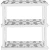 Oskar Heavy Duty Plastic Storage Shelves- for Garage, Kitchen, Bathroom Basement Kids Room, Stackable 3-Tier Black Organizer Rack for Books Shoes, Toys, Pantry, Cleaning and Closet Organization(White)