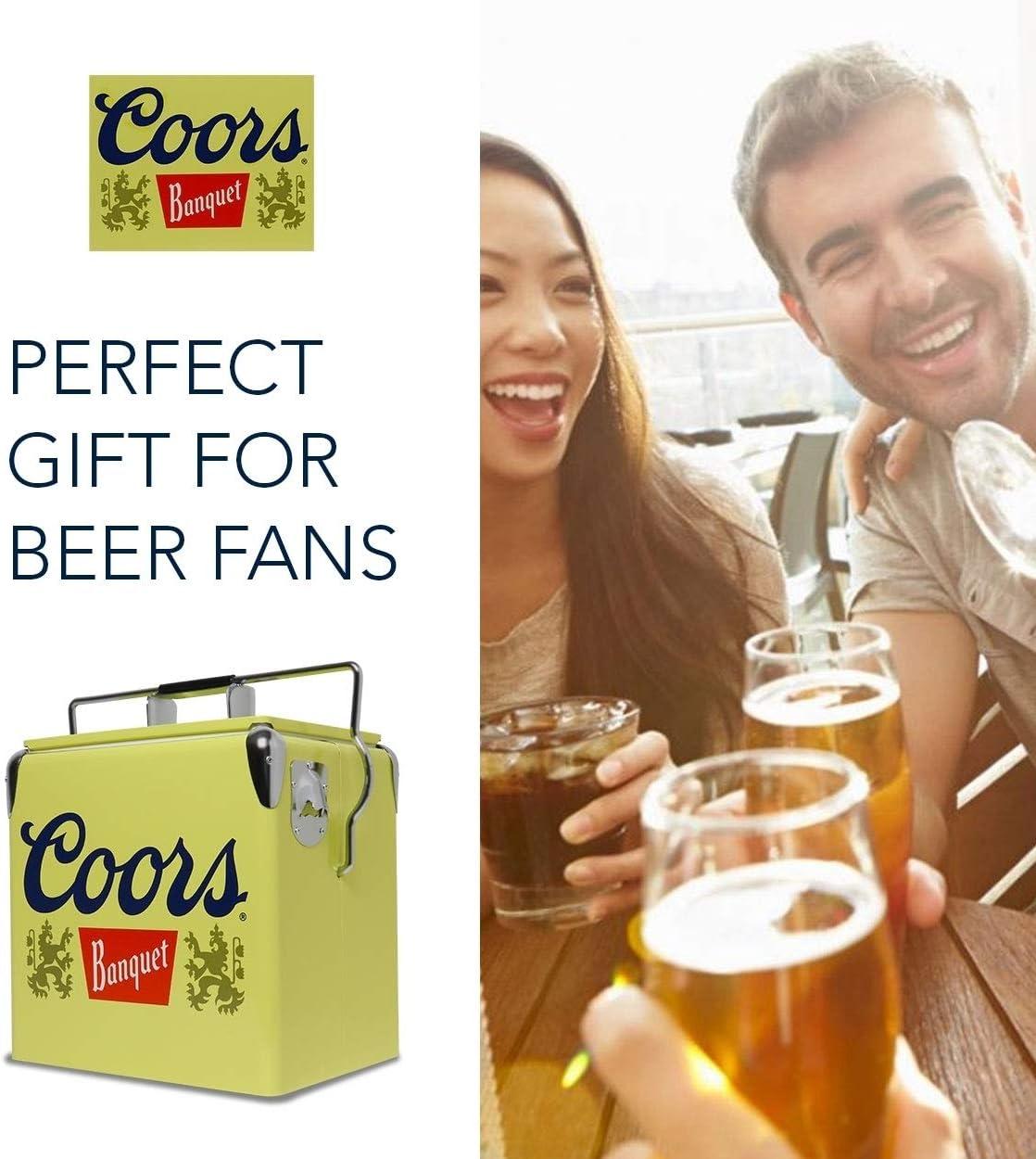 image:imageCoors Banquet Retro Ice Chest Cooler Portable Ice Bucket with Bottle Opener Vintage Style Insulated for Camping Beach Picnic RV BBQs Tailgating Fishing 18 Can Ice Box 13L 14 qt