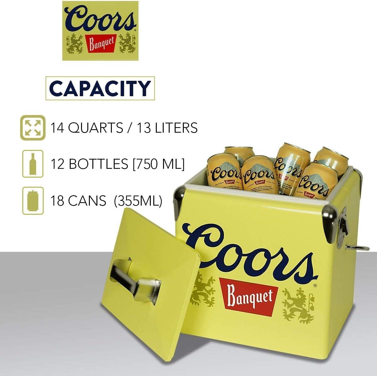 image:imageCoors Banquet Retro Ice Chest Cooler Portable Ice Bucket with Bottle Opener Vintage Style Insulated for Camping Beach Picnic RV BBQs Tailgating Fishing 18 Can Ice Box 13L 14 qt