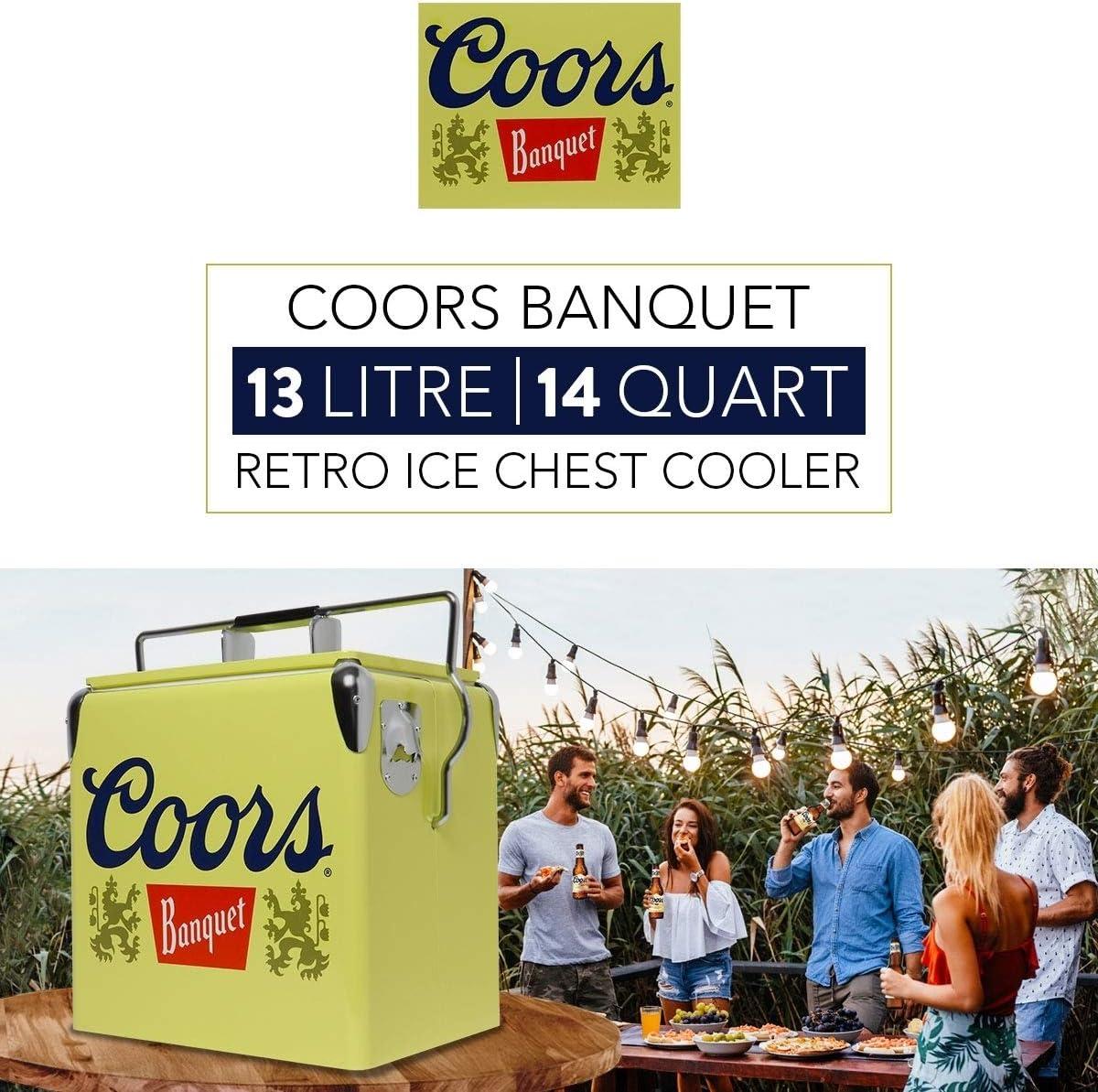 image:imageCoors Banquet Retro Ice Chest Cooler Portable Ice Bucket with Bottle Opener Vintage Style Insulated for Camping Beach Picnic RV BBQs Tailgating Fishing 18 Can Ice Box 13L 14 qt