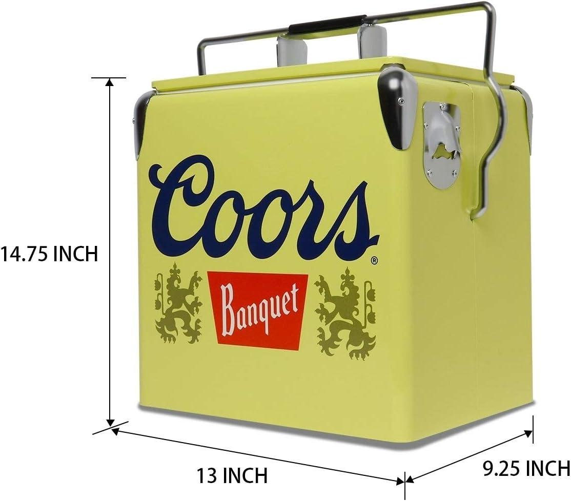 image:imageCoors Banquet Retro Ice Chest Cooler Portable Ice Bucket with Bottle Opener Vintage Style Insulated for Camping Beach Picnic RV BBQs Tailgating Fishing 18 Can Ice Box 13L 14 qt