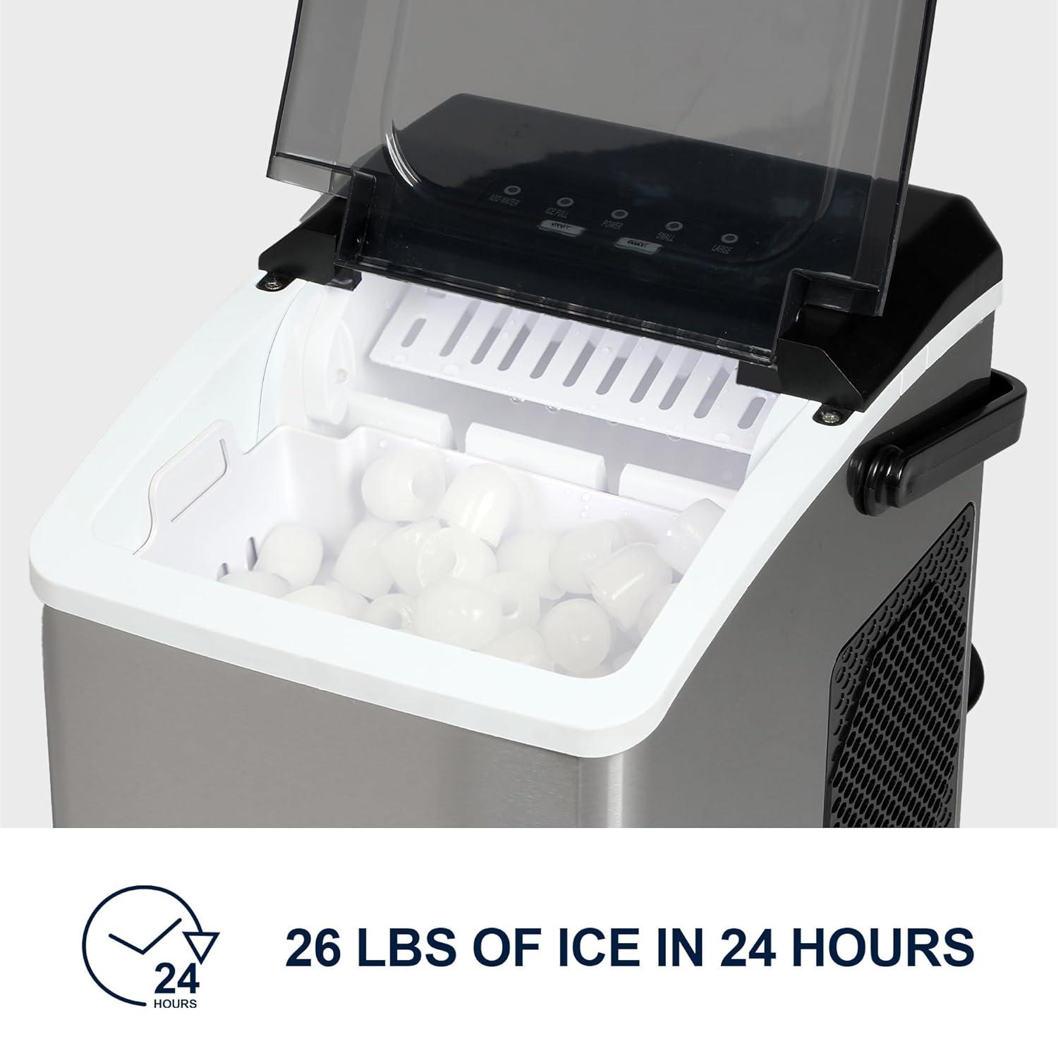 image:imageKenmore Countertop Ice Maker Nugget Machine Portable SelfCleaning Mquina de Hacer Hielo para Casa Crunchy Chewable Pebble Ice 40lb24hr Capacity Stainless SteelSilver