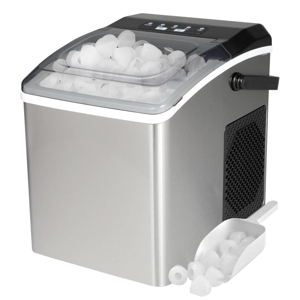 image:imageKenmore Countertop Ice Maker Nugget Machine Portable SelfCleaning Mquina de Hacer Hielo para Casa Crunchy Chewable Pebble Ice 40lb24hr Capacity Stainless SteelSilver