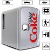 Coca-Cola Diet Coke 4L Portable Cooler/Warmer, Compact Personal Travel Fridge for Snacks Lunch Drinks Cosmetics, Includes 12V and AC Cords, Cute Desk Accessory for Home Office Dorm Travel, Grey