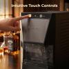Kenmore Countertop Ice Maker Nugget Machine – Portable Self-Cleaning Máquina de Hacer Hielo para Casa, Crunchy Chewable Pebble Ice, 40lb/24hr Capacity, Stainless Steel(Matt Black)