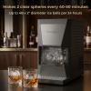 Kenmore Countertop Ice Maker Nugget Machine – Portable Self-Cleaning Máquina de Hacer Hielo para Casa, Crunchy Chewable Pebble Ice, 40lb/24hr Capacity, Stainless Steel(Matt Black)