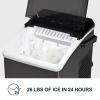 Kenmore Countertop Ice Maker Nugget Machine – Portable Self-Cleaning Máquina de Hacer Hielo para Casa, Crunchy Chewable Pebble Ice, 40lb/24hr Capacity, Stainless Steel(Black)