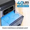 Kenmore Countertop Ice Maker Nugget Machine – Portable Self-Cleaning Máquina de Hacer Hielo para Casa, Crunchy Chewable Pebble Ice, 40lb/24hr Capacity, Stainless Steel(Stainless Steel)