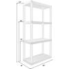 Oskar Heavy Duty Plastic Storage Shelves- for Garage, Kitchen, Bathroom Basement, Kids Room, Toys,Stackable 4-Tier White, Organizer Rack for Books Shoes, Pantry, Cleaning and Closet Organization