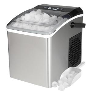 Kenmore Countertop Ice Maker Nugget Machine – Portable Self-Cleaning Máquina de Hacer Hielo para Casa, Crunchy Chewable Pebble Ice, 40lb/24hr Capacity, Stainless Steel(Silver)