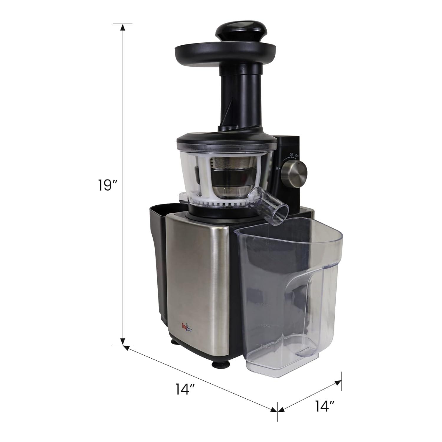 image:imageTotal Chef Slow Juicer Masticating Cold Press Juice Extractor High Yield for Juicing Leafy Greens Herbs Grasses Fruits and Vegetables Higher Quality Juice BlackSilver 338 Ounces TCSJ01