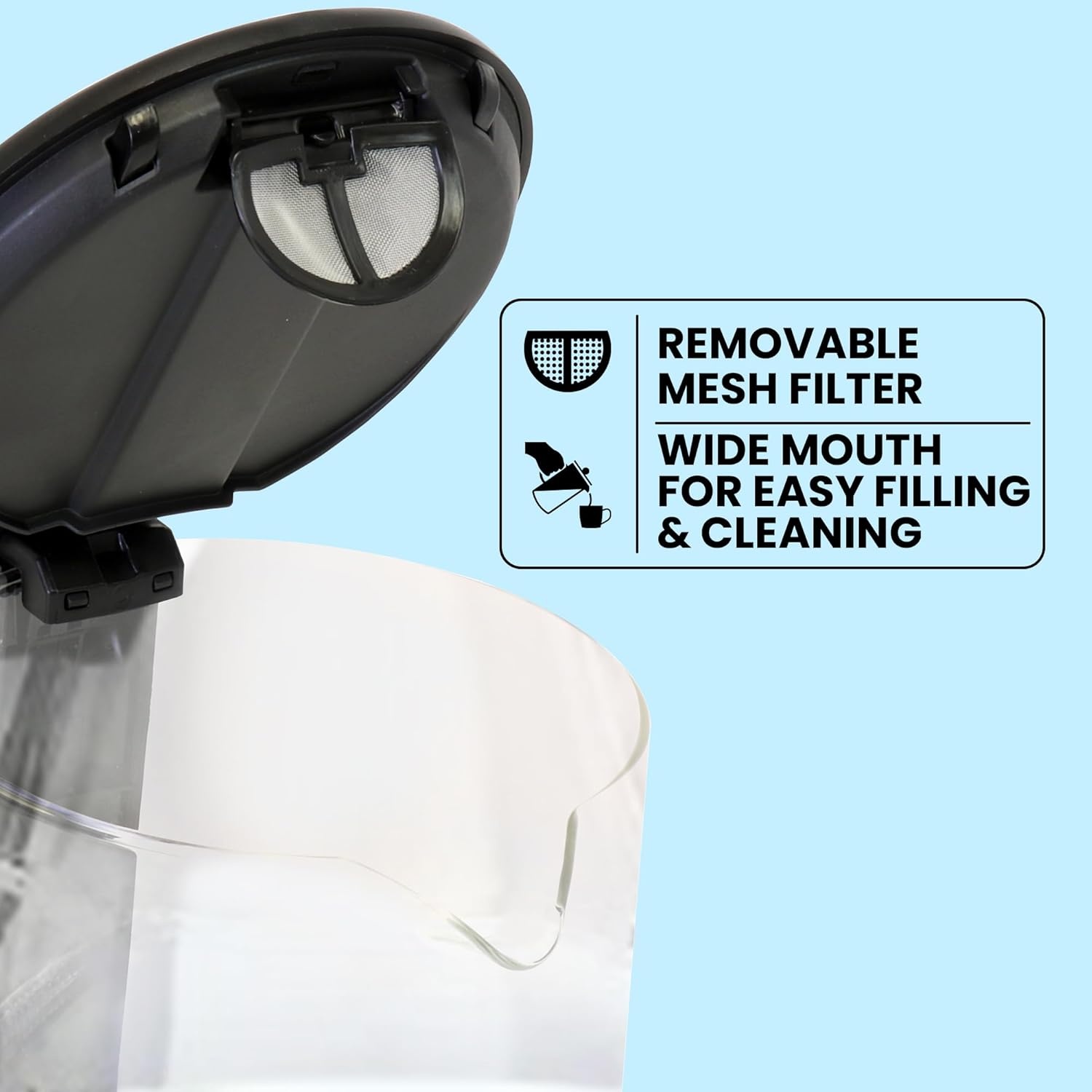 image:imageTotal Chef Electric Glass Kettle 17L Fast Boil BPAFree Borosilicate Glass LED Light Auto ShutOff BoilDry Protection Cordless Water Boiler for Tea amp Coffee Kitchen Appliance