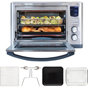 Kenmore Digital 11-In-1 Air Fryer Toaster Oven Combo 25 Qt Convection Rotisserie Dehydrator Bake Broil 1800 Watts 80°-450°F Temp Controls Top & Bottom Heater Adjustments Stainless Steel Large Capacity(Silver)