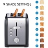 Kenmore 2-Slice Toaster – Color Touch Screen & 6 Shade Settings, Extra Wide Slots, Digital Countdown Timer, Customizable Smart Presets, Reheat, Defrost, Add Time Functions, Stainless Steel(Black)
