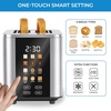 Kenmore 2-Slice Toaster – Color Touch Screen & 6 Shade Settings, Extra Wide Slots, Digital Countdown Timer, Customizable Smart Presets, Reheat, Defrost, Add Time Functions, Stainless Steel(Silver)