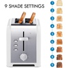 Kenmore 2-Slice Toaster – Color Touch Screen & 6 Shade Settings, Extra Wide Slots, Digital Countdown Timer, Customizable Smart Presets, Reheat, Defrost, Add Time Functions, Stainless Steel(White)