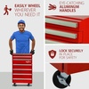 Koolatron Chest Compact Fridge with 1.8 Cubic Feet (50L) Capacity-Includes Easy-Glide Drawers, Aluminum Handles, Built-in Tool Storage for Garage or Shop-Red, Standard(Red)